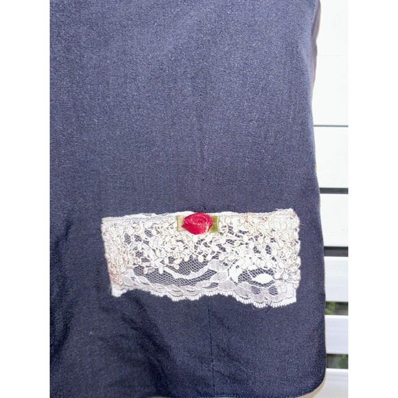 Vintage  90s Vest Womens White  Blue Crochet Neal &‎ David One Size - Picture 9 of 9